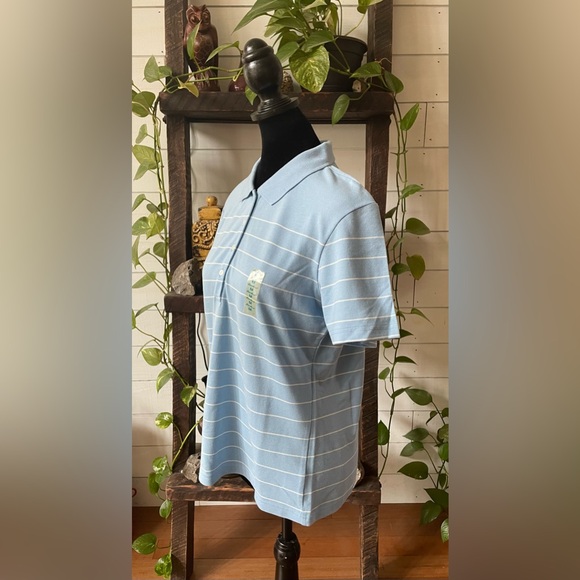 Eddie Bauer: Blue Golf Polo with White Stripes - Picture 10 of 17